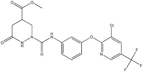 methyl 2-[(3-{[3-chloro-5-(trifluoromethyl)-2-pyridinyl]oxy}anilino)carbonyl]-6-oxohexahydro-4-pyridazinecarboxylate Struktur