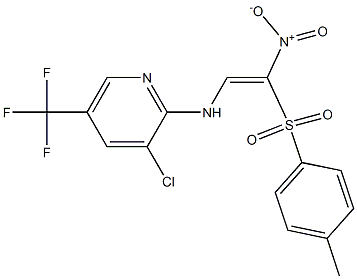 3-chloro-N-{(Z)-2-[(4-methylphenyl)sulfonyl]-2-nitroethenyl}-5-(trifluoromethyl)-2-pyridinamine Struktur