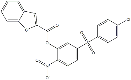 5-[(4-chlorophenyl)sulfonyl]-2-nitrophenyl benzo[b]thiophene-2-carboxylate Struktur