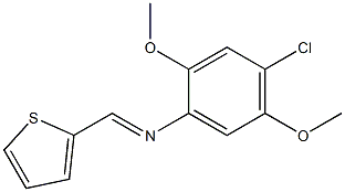 N1-(2-thienylmethylidene)-4-chloro-2,5-dimethoxyaniline Struktur