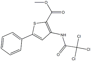 methyl 5-phenyl-3-[(2,2,2-trichloroacetyl)amino]thiophene-2-carboxylate Struktur