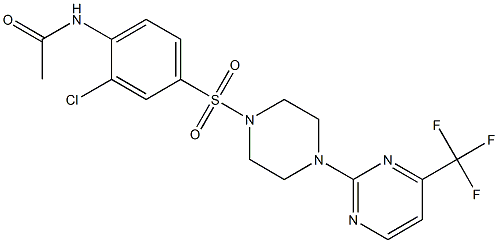 N1-[2-chloro-4-({4-[4-(trifluoromethyl)pyrimidin-2-yl]piperazino}sulfonyl)phenyl]acetamide Struktur