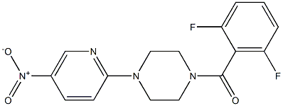 (2,6-difluorophenyl)[4-(5-nitro-2-pyridyl)piperazino]methanone Struktur