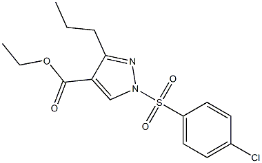 ethyl 1-[(4-chlorophenyl)sulfonyl]-3-propyl-1H-pyrazole-4-carboxylate Struktur