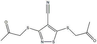 3,5-di[(2-oxopropyl)thio]isothiazole-4-carbonitrile Struktur