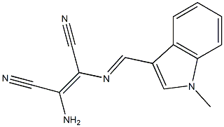 (Z)-2-amino-3-{[(E)-(1-methyl-1H-indol-3-yl)methylidene]amino}-2-butenedinitrile Struktur