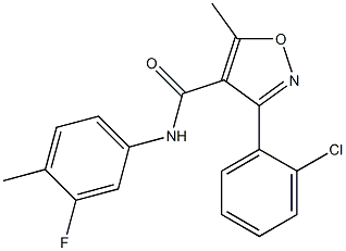 N4-(3-fluoro-4-methylphenyl)-3-(2-chlorophenyl)-5-methylisoxazole-4-carboxamide Struktur