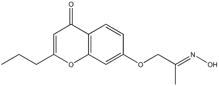 7-(2-hydroxyiminopropoxy)-2-propyl-4H-chromen-4-one Struktur