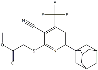 methyl 2-{[6-(1-adamantyl)-3-cyano-4-(trifluoromethyl)-2-pyridinyl]sulfanyl}acetate Struktur