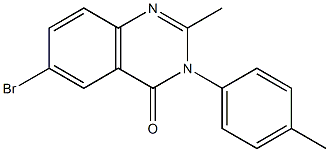 6-bromo-2-methyl-3-(4-methylphenyl)-3,4-dihydroquinazolin-4-one Struktur