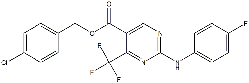 4-chlorobenzyl 2-(4-fluoroanilino)-4-(trifluoromethyl)pyrimidine-5-carboxylate Struktur