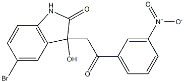 5-bromo-3-hydroxy-3-[2-(3-nitrophenyl)-2-oxoethyl]indolin-2-one Struktur