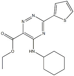 ethyl 5-(cyclohexylamino)-3-(2-thienyl)-1,2,4-triazine-6-carboxylate Struktur