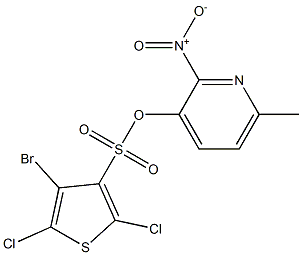 6-methyl-2-nitro-3-pyridyl 4-bromo-2,5-dichlorothiophene-3-sulfonate Struktur