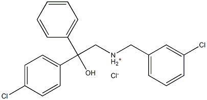 N-(3-chlorobenzyl)-2-(4-chlorophenyl)-2-hydroxy-2-phenyl-1-ethanaminium chloride Struktur