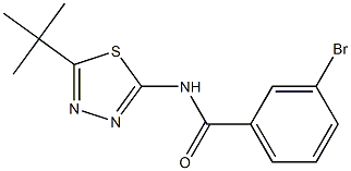 3-bromo-N-[5-(tert-butyl)-1,3,4-thiadiazol-2-yl]benzenecarboxamide Struktur