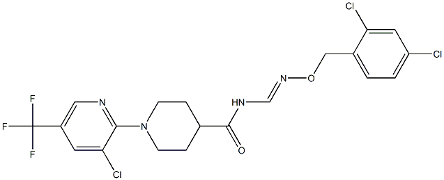 1-[3-chloro-5-(trifluoromethyl)-2-pyridinyl]-N-({[(2,4-dichlorobenzyl)oxy]imino}methyl)-4-piperidinecarboxamide Struktur