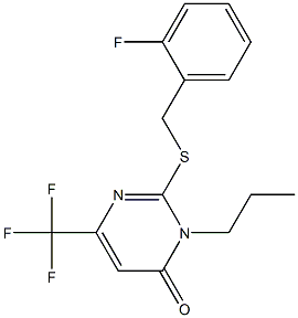 2-[(2-fluorobenzyl)sulfanyl]-3-propyl-6-(trifluoromethyl)-4(3H)-pyrimidinone Struktur