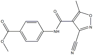 methyl 4-{[(3-cyano-5-methyl-4-isoxazolyl)carbonyl]amino}benzenecarboxylate Struktur