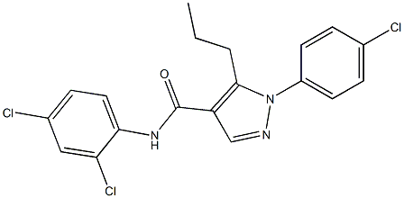 N4-(2,4-dichlorophenyl)-1-(4-chlorophenyl)-5-propyl-1H-pyrazole-4-carboxami de Struktur