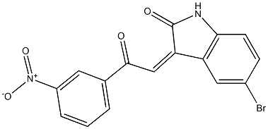 5-bromo-3-[2-(3-nitrophenyl)-2-oxoethylidene]indolin-2-one Struktur