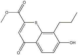 methyl 7-hydroxy-4-oxo-8-propyl-4H-1-benzothiine-2-carboxylate Struktur