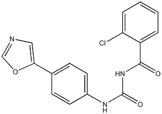 N-(2-chlorobenzoyl)-N'-[4-(1,3-oxazol-5-yl)phenyl]urea Struktur