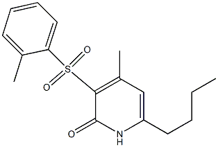 6-butyl-4-methyl-3-[(2-methylphenyl)sulfonyl]-2(1H)-pyridinone Struktur