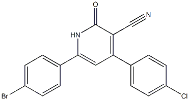 6-(4-bromophenyl)-4-(4-chlorophenyl)-2-oxo-1,2-dihydro-3-pyridinecarbonitrile Struktur