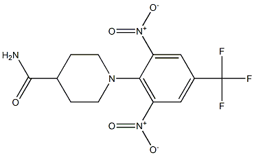 1-[2,6-dinitro-4-(trifluoromethyl)phenyl]piperidine-4-carboxamide Struktur