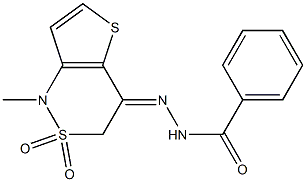 N'-[1-methyl-2,2-dioxo-2,3-dihydro-2lambda~6~-thieno[3,2-c][1,2]thiazin-4(1H)-yliden]benzenecarbohydrazide Struktur