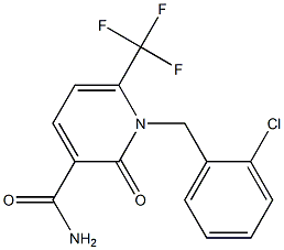 1-(2-chlorobenzyl)-2-oxo-6-(trifluoromethyl)-1,2-dihydro-3-pyridinecarboxamide Struktur