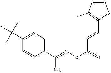 O1-[3-(3-methyl-2-thienyl)acryloyl]-4-(tert-butyl)benzene-1-carbohydroximamide Struktur