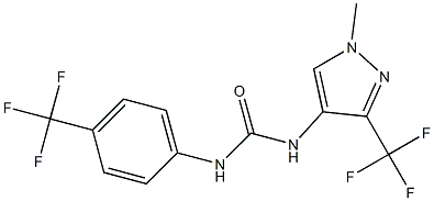 N-[1-methyl-3-(trifluoromethyl)-1H-pyrazol-4-yl]-N'-[4-(trifluoromethyl)phenyl]urea Struktur