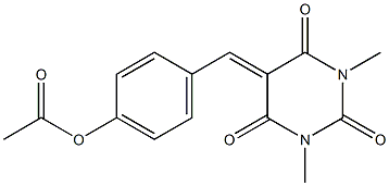 4-{[1,3-dimethyl-2,4,6-trioxotetrahydro-5(2H)-pyrimidinyliden]methyl}phenyl acetate Struktur