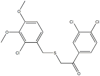 2-[(2-chloro-3,4-dimethoxybenzyl)thio]-1-(3,4-dichlorophenyl)ethan-1-one Struktur