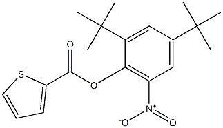 2,4-di(tert-butyl)-6-nitrophenyl thiophene-2-carboxylate Struktur