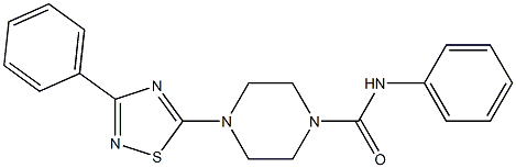 N1-phenyl-4-(3-phenyl-1,2,4-thiadiazol-5-yl)piperazine-1-carboxamide Struktur