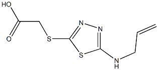 2-{[5-(allylamino)-1,3,4-thiadiazol-2-yl]sulfanyl}acetic acid Struktur