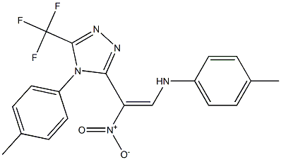 4-methyl-N-{2-[4-(4-methylphenyl)-5-(trifluoromethyl)-4H-1,2,4-triazol-3-yl]-2-nitrovinyl}aniline Struktur