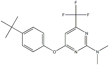 N-[4-[4-(tert-butyl)phenoxy]-6-(trifluoromethyl)-2-pyrimidinyl]-N,N-dimethylamine Struktur