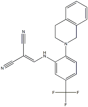 2-{[2-(1,2,3,4-tetrahydroisoquinolin-2-yl)-5-(trifluoromethyl)anilino]methylidene}malononitrile Struktur