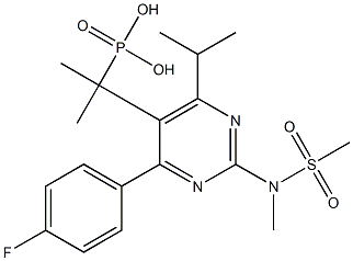 Dimethyl[4-(4-fluorophenyl)-6-isopropyl-2-(N-methyl-N-methylsulfonyl-amino)-pyrimidi-5-yl]methyl-phosphonate Struktur