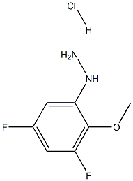 (3,5-difluoro-2-methoxyphenyl)hydrazine hydrochloride Struktur