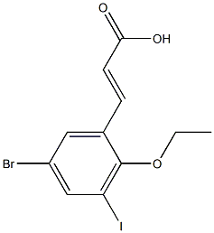 (E)-3-(5-bromo-2-ethoxy-3-iodophenyl)acrylic acid Struktur