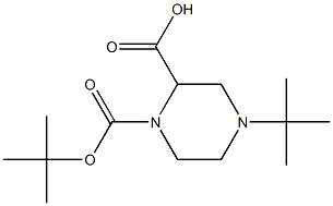 1-(tert-butoxycarbonyl)-4-tert-butylpiperazine-2-carboxylic acid Struktur