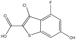 3-chloro-4-fluoro-6-hydroxybenzo[b]thiophene-2-carboxylic acid Struktur