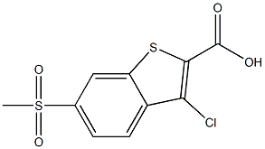 3-chloro-6-(methylsulfonyl)benzo[b]thiophene-2-carboxylic acid Struktur