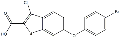 6-(4-bromophenoxy)-3-chlorobenzo[b]thiophene-2-carboxylic acid Struktur