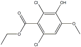 ethyl 2,6-dichloro-3-hydroxy-4-methoxybenzoate Struktur